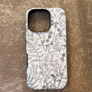 Botanical Design Phone Case - White and Gray